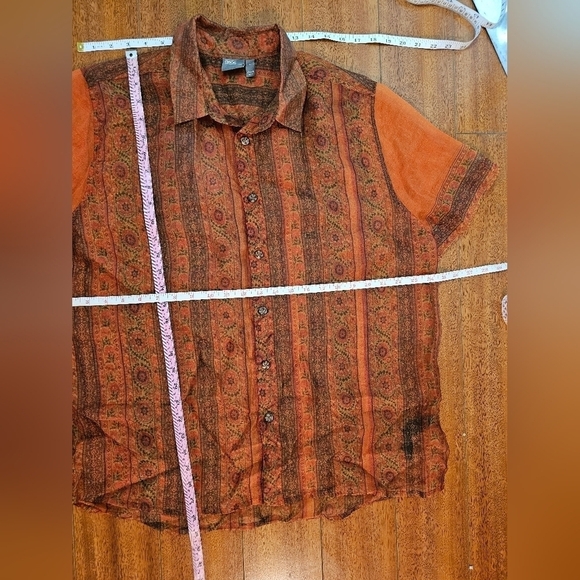 Mens ASOS DESIGN Regular Fit Sheer Paisley Shirt Retro Indie Boho Western Size L - Picture 13 of 14